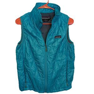Patagonia Nano Puff Vest Women’s Medium Teal Blue Quilted Insulated Zip Pockets